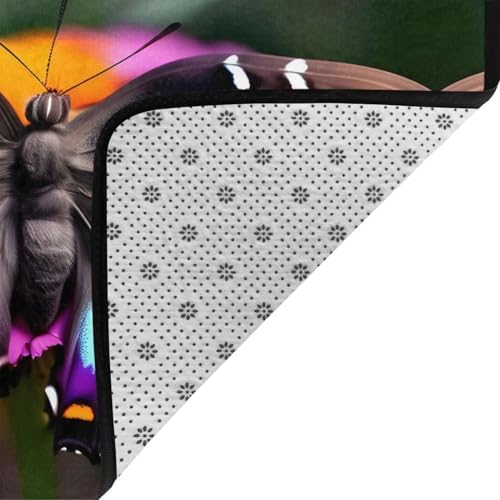 Elegant Butterfly Print Non-Slip Floor Mat for Home