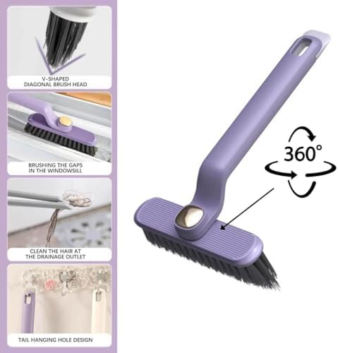 360-Degree Rotating Gap Cleaning Brush - Long Handle Purple