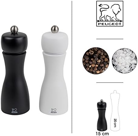 peptide Peugeot Tahiti 8 Inch Black Pepper Mill and White Salt Mill Set