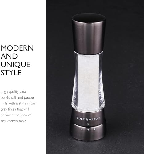 Elegantly Refillable Salt Pepper Mill Set Premium Design for Perfect Grind