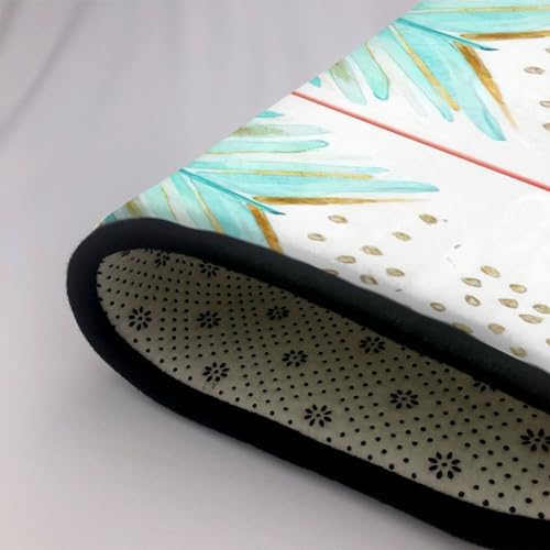 Coral Teal Arrows Non-Slip Floor Mat