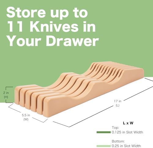 Space-Saving 11-Slot Knife Organizer for Kitchen Drawers