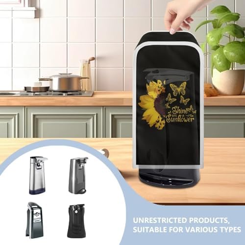 Stain Resistant Can Opener Cover Durable Waterproof Sunflower Butterfly Design