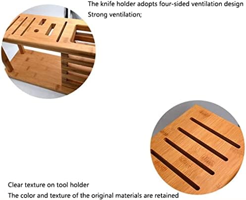 Zaego Durable Kitchen Knife Holder - Bamboo Knife Rack for Countertops