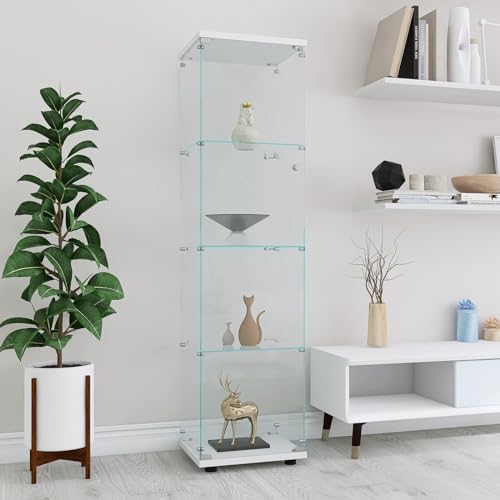 Sturdy 4-Tier tempered glass display cabinet