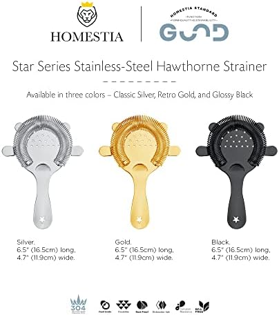 Homestia 304 Stainless Steel Cocktail Strainer for Drinks