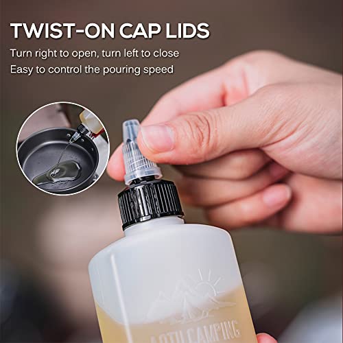 Heiou 4-Pack Outdoor Condiment Bottles Camping BBQ Picnic Travel Friendly Design