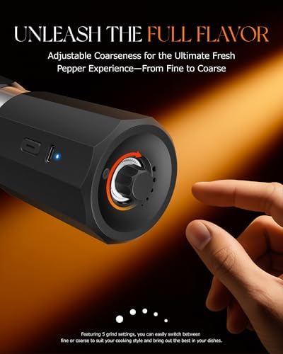 Compact Durable and Versatile Electric Salt and Pepper Grinder Set