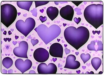 Fashional Purple Heart Print Non-Slip Floor Mat
