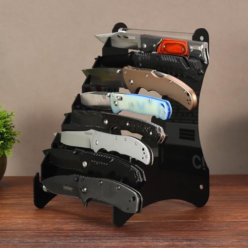 Biobasedon Folding Knife Display Stand Holds 8 Knives Durable and Compact