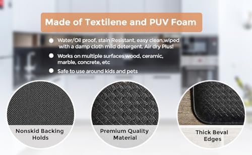 JV TEXTILES Anti-Fatigue Kitchen Runner Rugs for Home Office Use