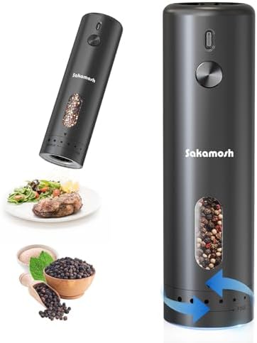 Effortless Black Pepper Grinder with LED Light