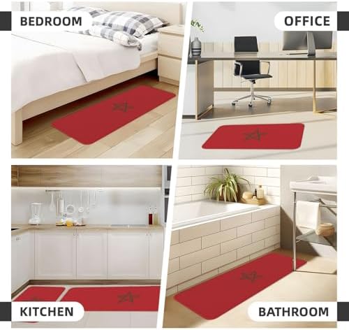 Moroccan Kitchen Mat Set - 4-Piece Non-Slip Waterproof Durable Kitchen Rugs