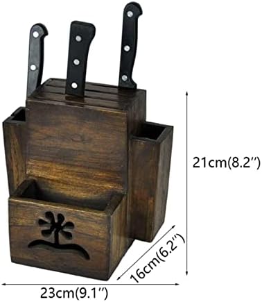 Durable Kitchen Knife Holder with Teak Design