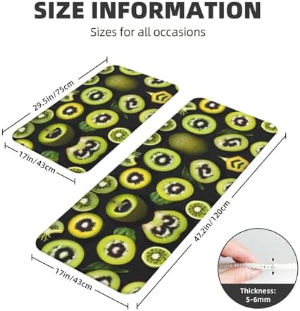 Experience the perfect kitchen floor with JxWCher Green Kiwi Print Rugs