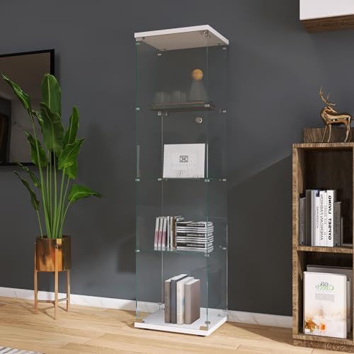 Sturdy 4-Tier tempered glass display cabinet