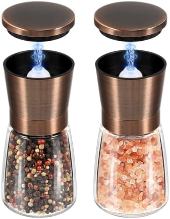 Vzaahu - Stainless Steel Salt and Pepper Generators with Magnetic Lid