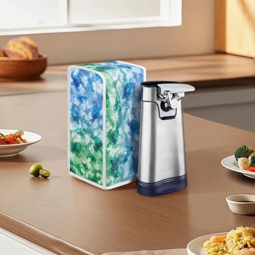 Durable Blue and Green Turtle Electric Can Opener Cover with Water Repellent Protection