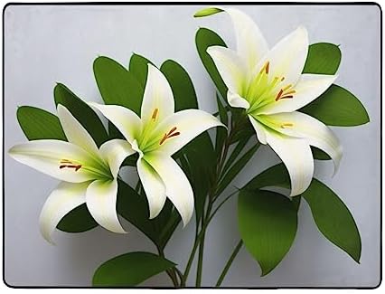 Lily Flowers 63x48in Floor Mat