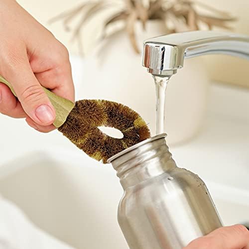 CEREM5-Piece Bamboo Dish Brush Set for Eco-Friendly Kitchen Cleaning
