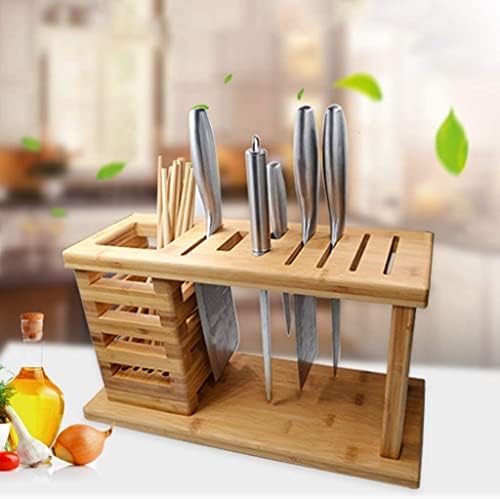 Zaego Durable Kitchen Knife Holder - Bamboo Knife Rack for Countertops