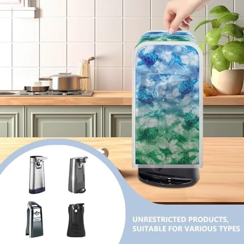 Durable Blue and Green Turtle Electric Can Opener Cover with Water Repellent Protection