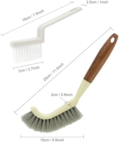 ZIIYAN 2pcs Hard Bristled Crevice Cleaning Brush Set