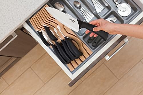 Space-Saving 11-Slot Knife Organizer for Kitchen Drawers