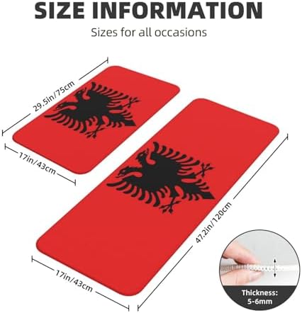 Albanian Flag Kitchen Mat 2-Pack