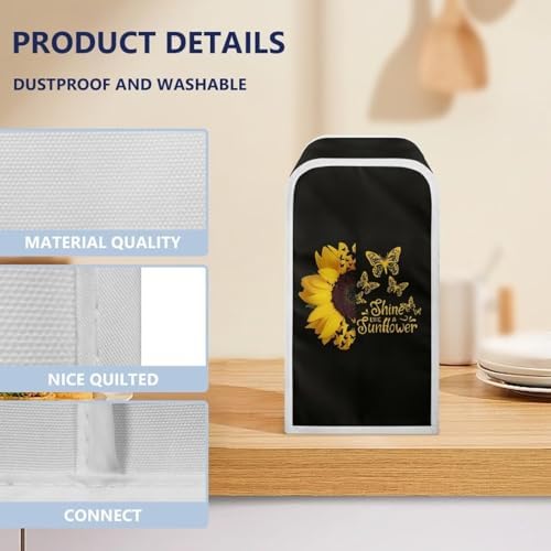Stain Resistant Can Opener Cover Durable Waterproof Sunflower Butterfly Design