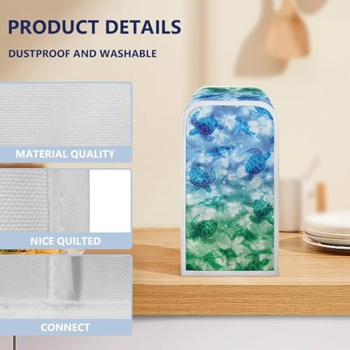 Durable Blue and Green Turtle Electric Can Opener Cover with Water Repellent Protection
