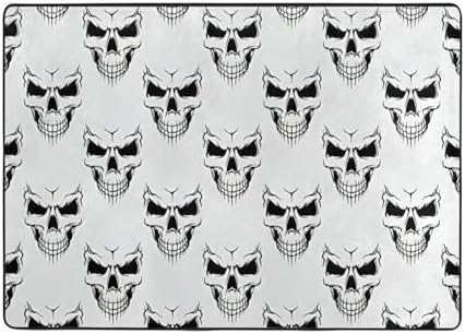 Halloween-Themed Skeleton Head Non-Slip Floor Mat