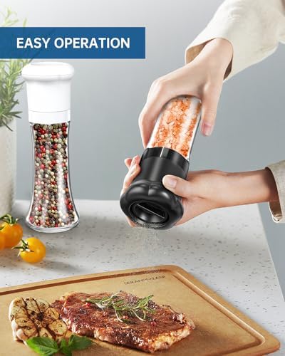Elegant Professional Salt Pepper Grinder Set for Chefs Hat Appearance