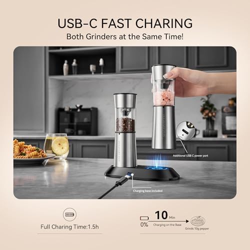 Ergonomic Salt and Pepper Grinder Set