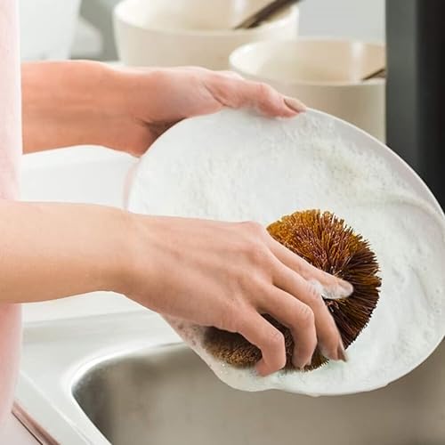 EcozLaRo 3-Piece Tawashi Scrubbers Eco-Friendly Non-Scratch Kitchen Brushes