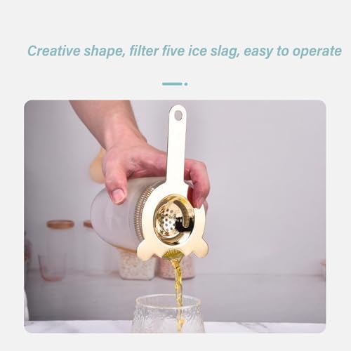 304 Stainless Steel Cocktail Bar Strainer for Home Bars and Restaurants Gold
