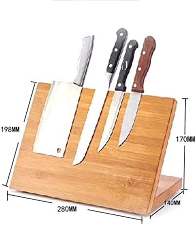 Magnetic Slanted Knife Block Wood Universal Holder