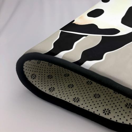 Breaux Cow Black Spot Print Non-Slip Floor Mat 80x58in