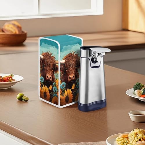 ZOUTAIRONG Sunflower Cattle Electric Can Opener with Waterproof Dust Cover