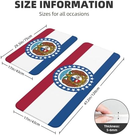 Missouri State Flag Kitchen Rugs 2-Pack