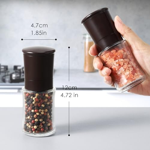 Vzaahu Salt and Pepper Grinder Set - Brown