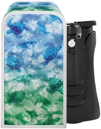 Durable Blue and Green Turtle Electric Can Opener Cover with Water Repellent Protection