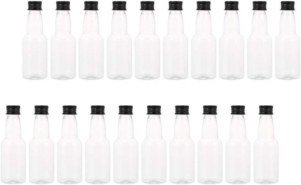 20pcs Transparent Mini Juice Bottles with Caps for Home and Kitchen Use