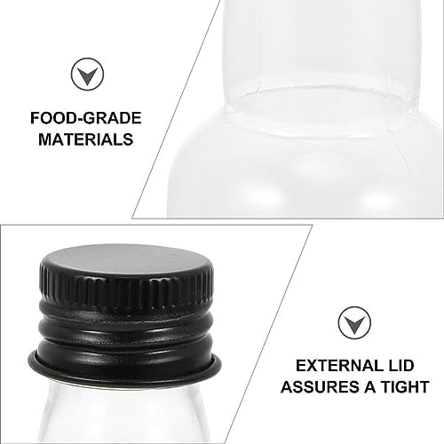 20pcs Transparent Mini Juice Bottles with Caps for Home and Kitchen Use