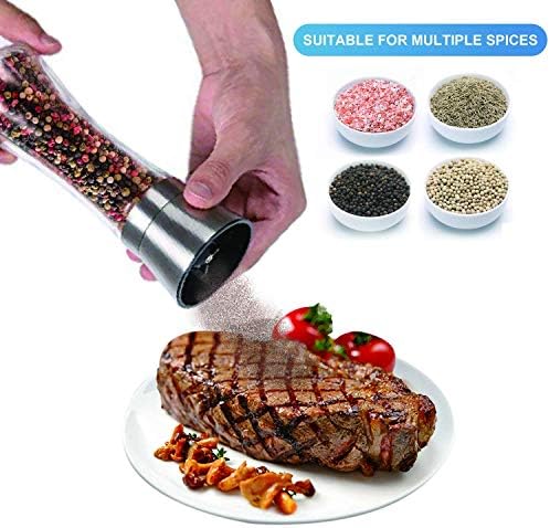 3-Piece Stainless Steel Salt Pepper Mill Set