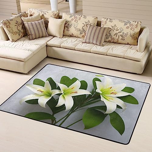 Lily Flowers 63x48in Floor Mat