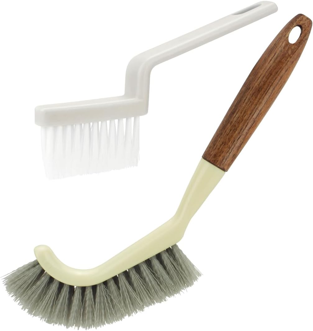 ZIIYAN 2pcs Hard Bristled Crevice Cleaning Brush Set