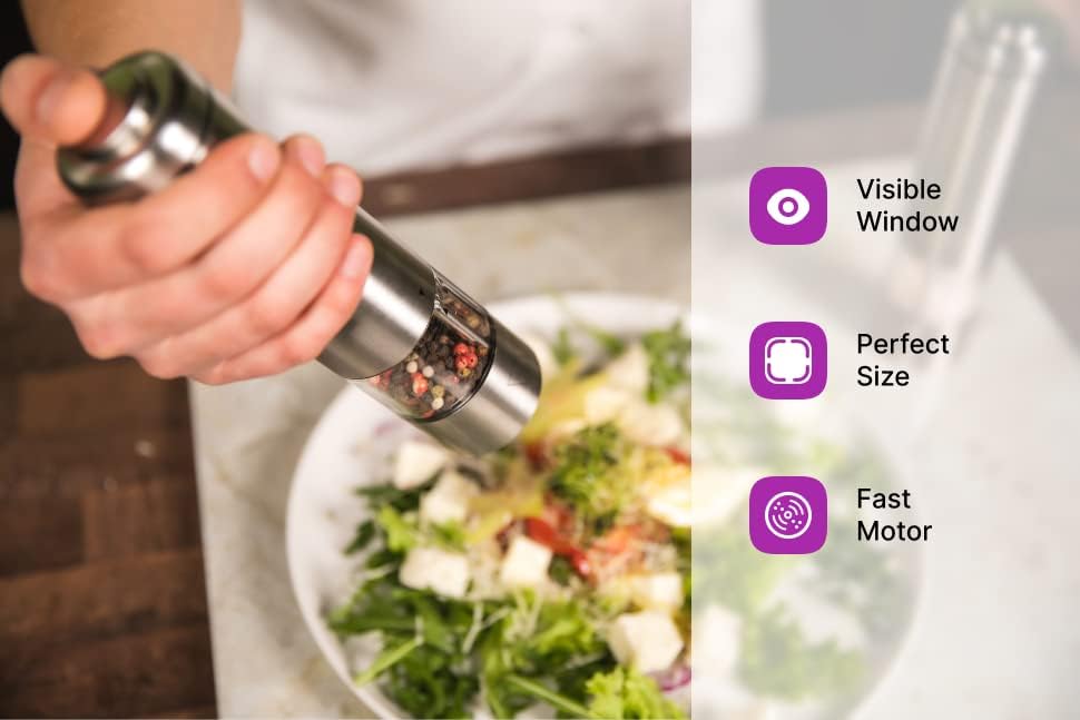 KSL Electric Salt Pepper Grinder Set - Adjustable Motorized