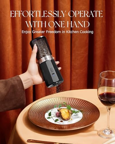 Compact Durable and Versatile Electric Salt and Pepper Grinder Set