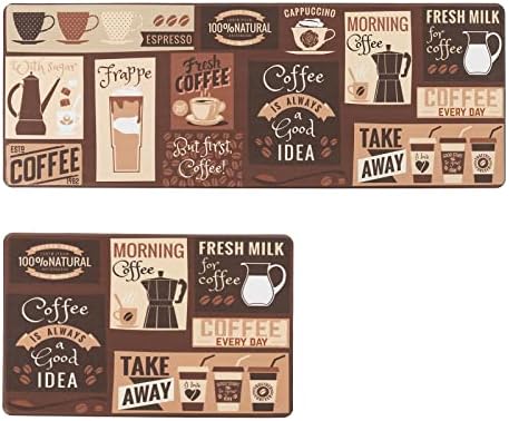 Asrug Anti Fatigue Kitchen Mat Dark Coffee Design